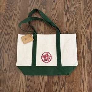 Authentic Trader Joe's Green and White Shoulder Bag, price is for two